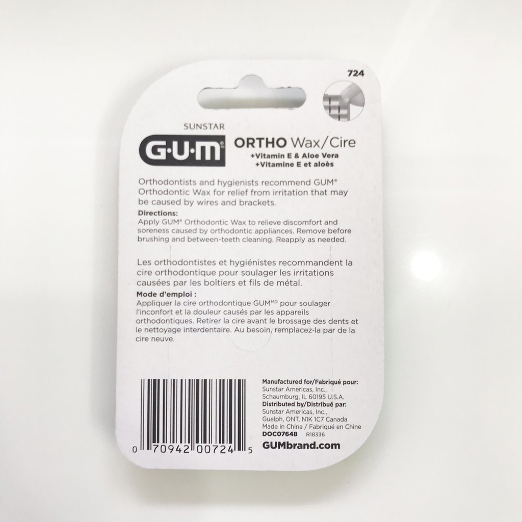 Sáp nha khoa, sáp giảm đau chỉnh nha niềng răng - GUM ORTHO WAX PRECUT [dvcareshop]