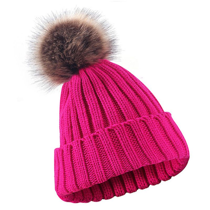 Mũ Len Beanie Màu Trơn Có Gân Thời Trang Mùa Đông Cho Nam Và Nữ