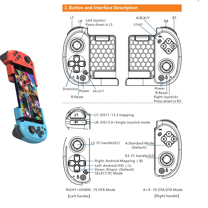 Tay Cầm Chơi Game PUBG Mocute 061 Kết Nối Bluetooth Không Dây Cho Điện Thoại -dc4931
