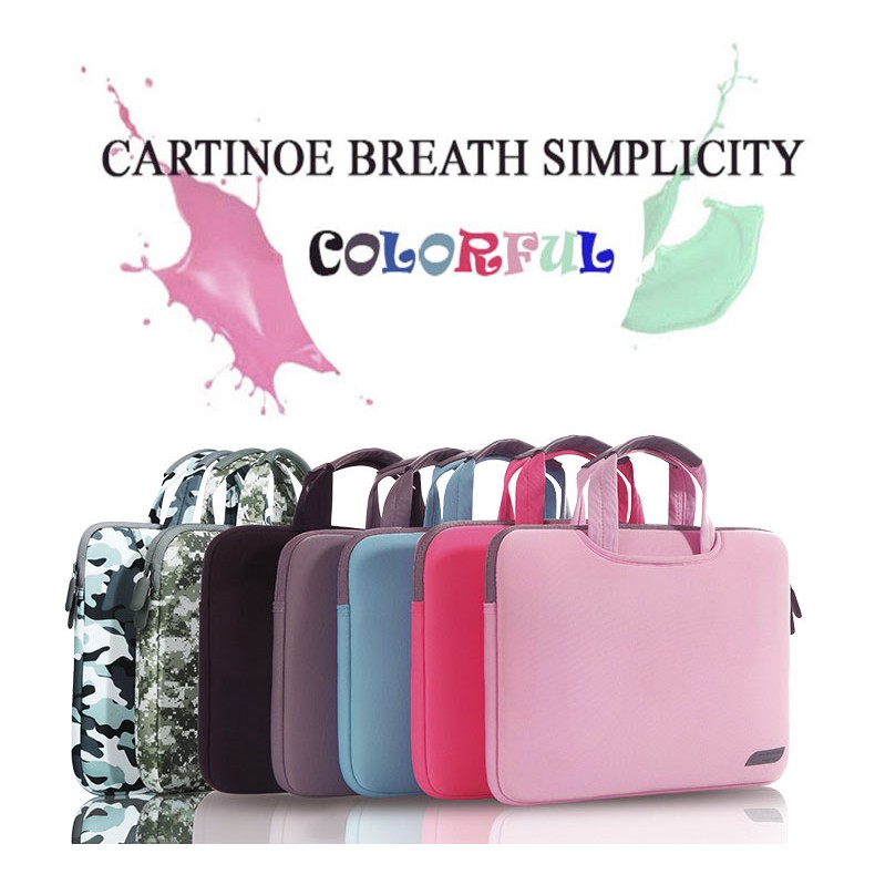 Túi laptop đeo vai Cartinoe Sleeves Breath Simplicity 12" màu hồng hot