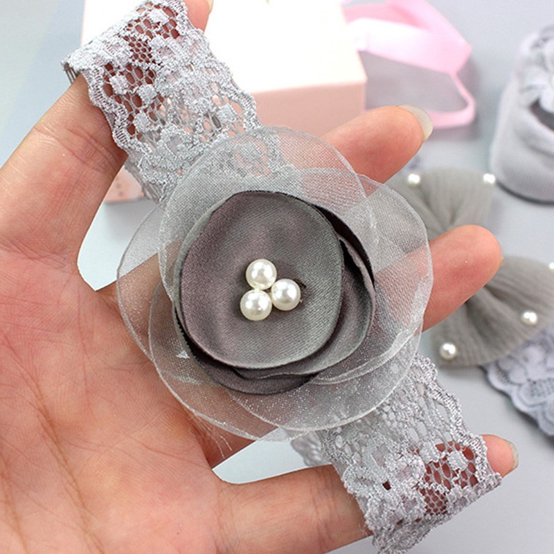 Set vớ/cài tóc đính nơ đáng yêu dành cho bé gái