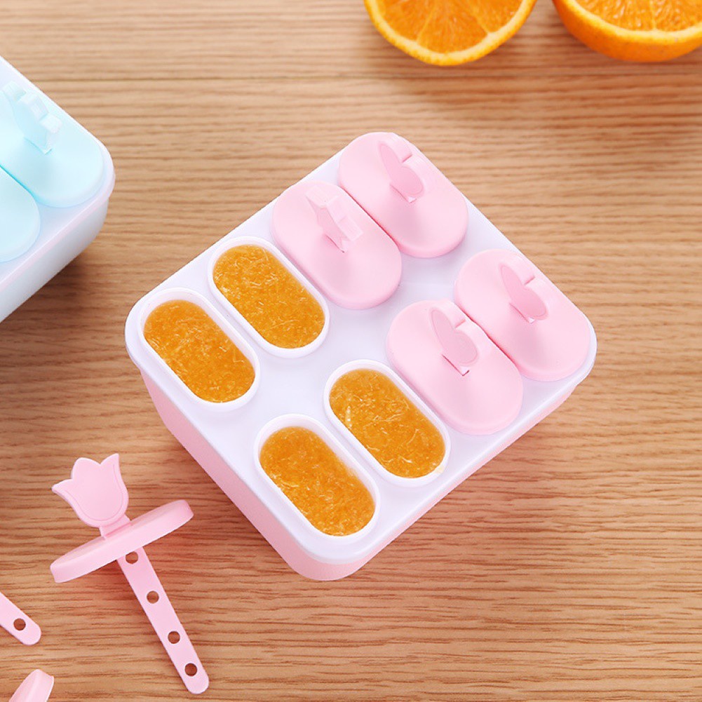 Bộ Khuôn Kem Que 8 Ngăn Và 6 Ngăn Que Rời Tiện Lợi