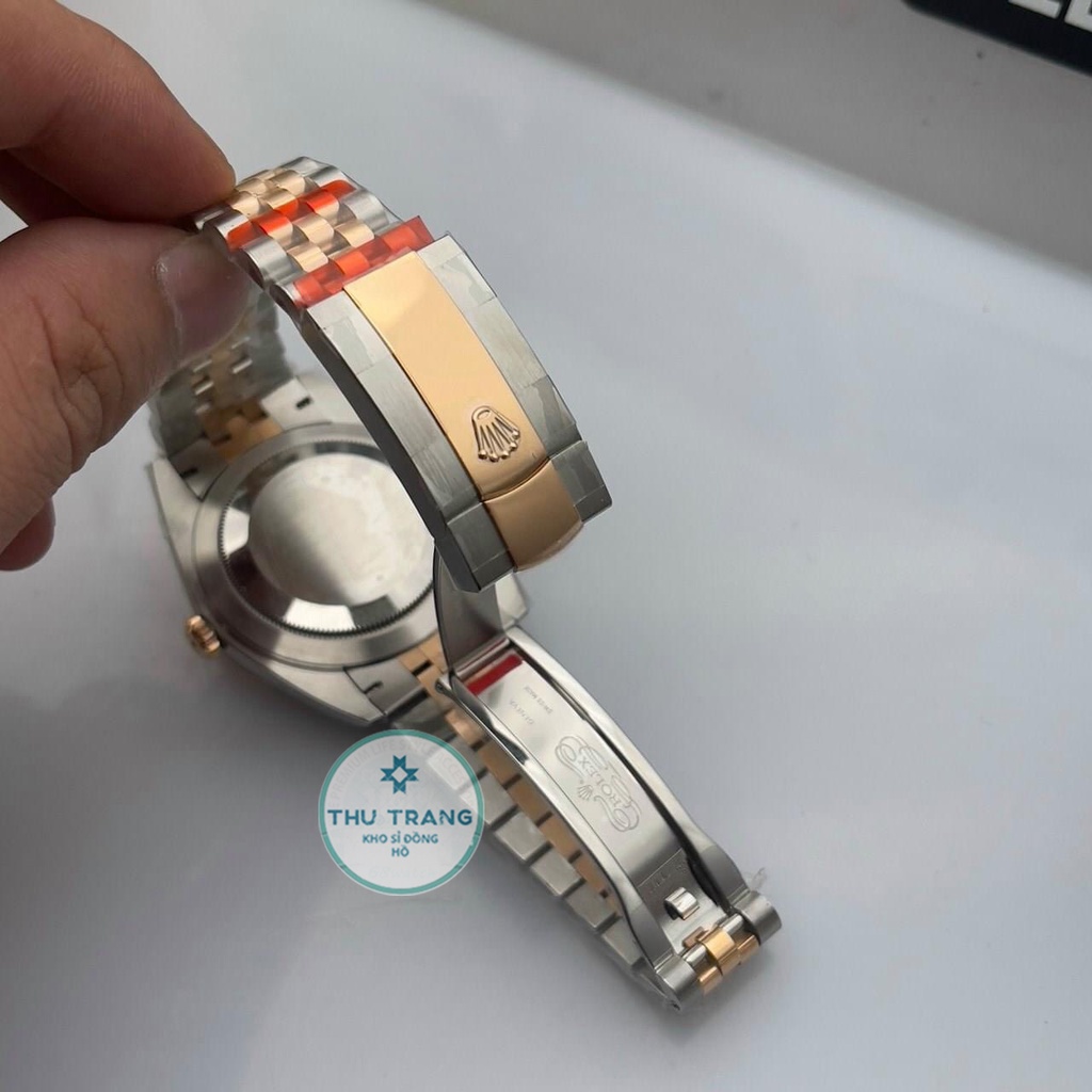 Đồng hồ nam Rolex đồng hồ cơ Automatic máy nhật mẫu mặt KHẢM TRAI dây demi size 39-40mm