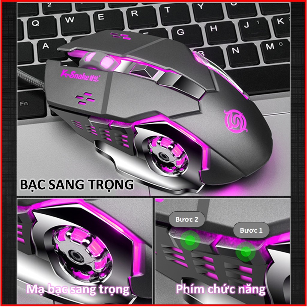 [CAO CẤP ESPORTS] Chuột máy tính gaming LED đổi màu theo DPI Thiết kế cực độc + Tặng Lót Chuột