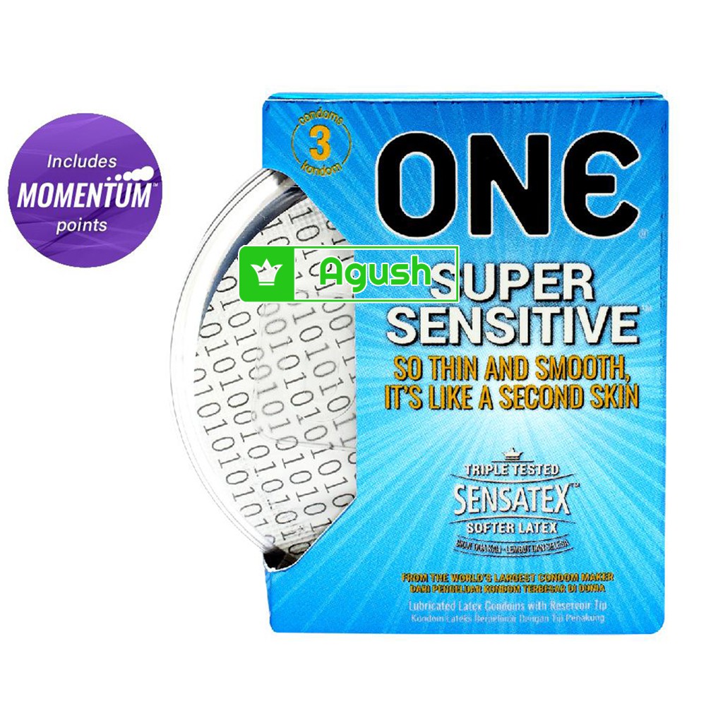 Bao cao su siêu mỏng cao cấp gia đình chính hãng ONE SUPER SENSITIVE condom size lớn 53mm hộp 3 cái rẻ che tên sản phẩm