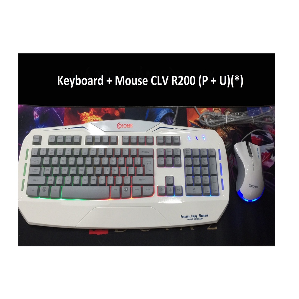 Bàn Phím + Chuột Giả Cơ Colovis R200/ R300/ R500- Có Led- Hàng chính hãng 100%, Full Box
