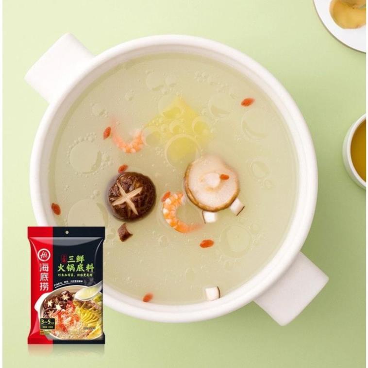 Cốt gia vị lẩu Haidilao vị thập cẩm nấm tôm - Cốt lẩu Tứ Xuyên sẵn nhiều vị date mới - Hansik Kitchen