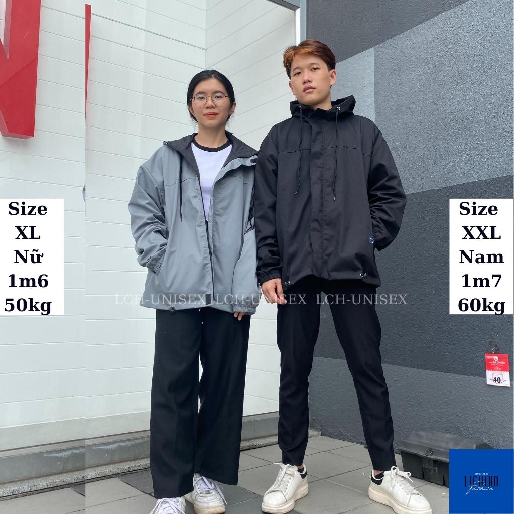 Áo khoác kaki nam nữ 2 lớp form rộng 90kg dày đẹp Áo khoác dù chống nắng unisex basic có 3 túi LCH