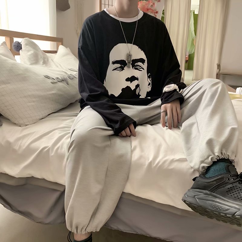 Áo thun nam dài tay cổ tròn thời trang Hàn