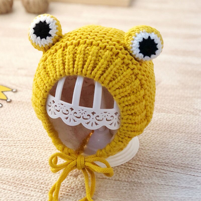 Mũ Beanie Dày Dặn Giữ Ấm Tai Hình Ếch Dễ Thương Cho Bé