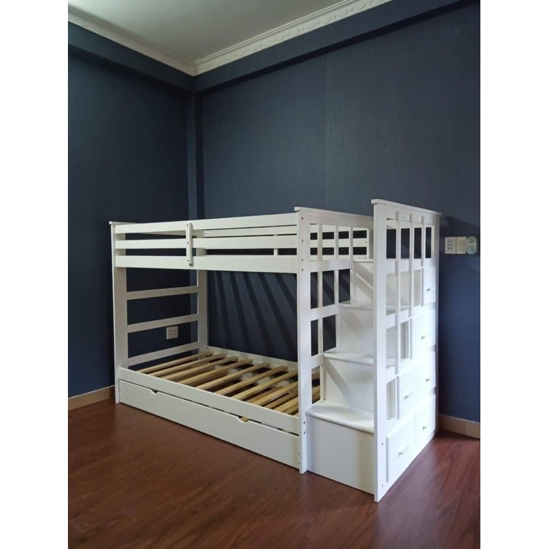 [XẢ HÀNG] Giường 3 Tầng Ali Gỗ Tự Nhiên- Trắng | BigBuy360 - bigbuy360.vn