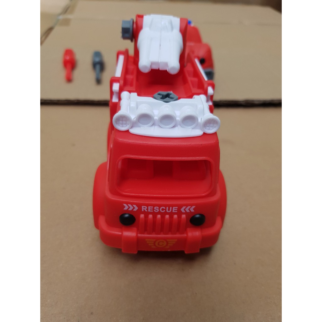 Bộ 2 xe cứu hộ có thể lắp ráp kèm bộ dụng cụ quà tặng cho bé trẻ em