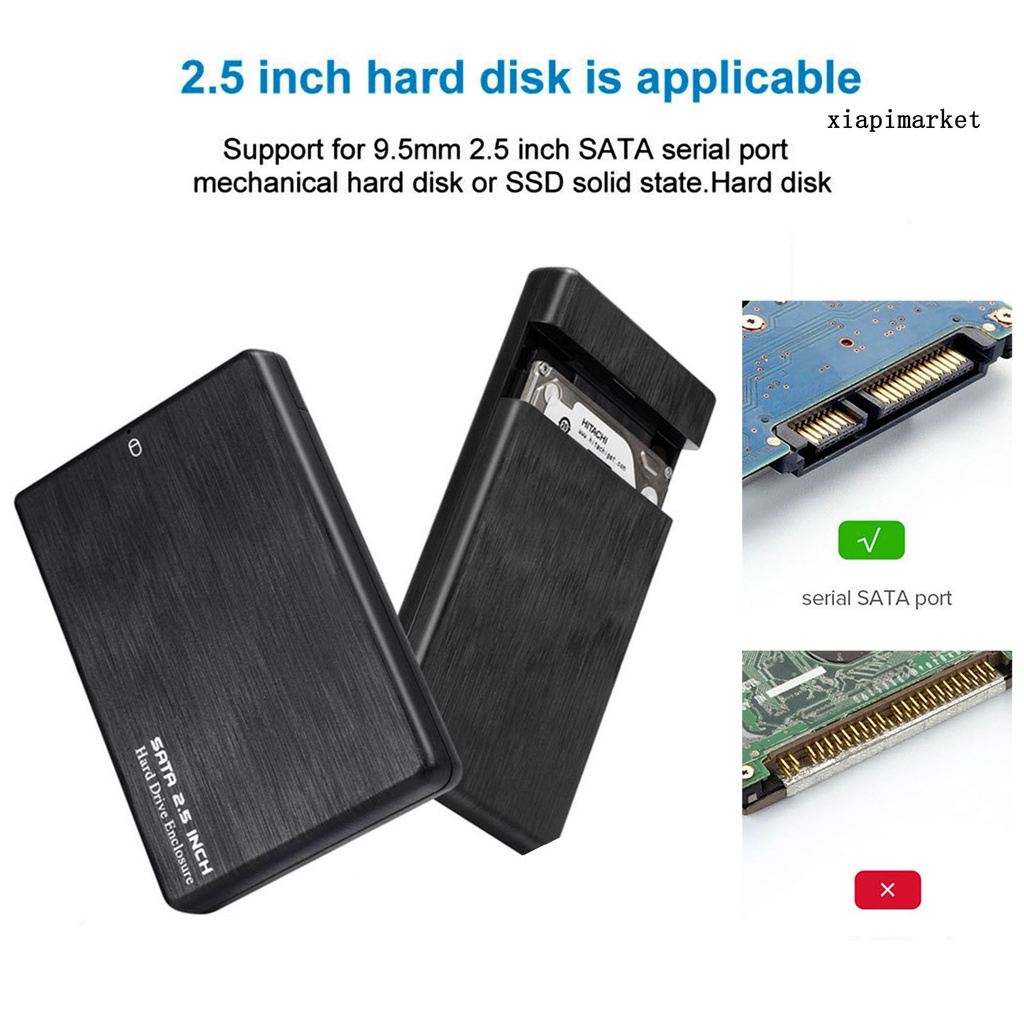 LOP_Portable 2.5inch SATA USB 3.0 5Gbps Hard Disk Drive Container External Enclosure