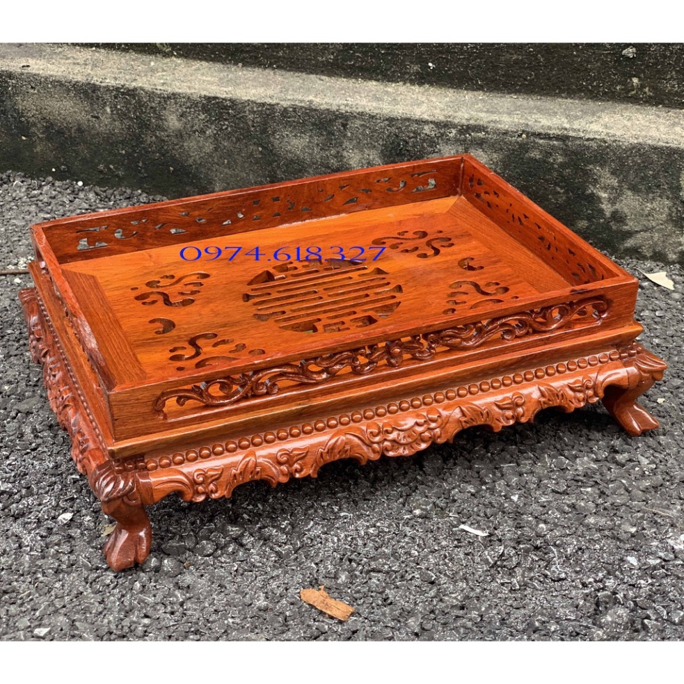Khay Trà Chân Rồng Phòng Khách Gỗ Hương