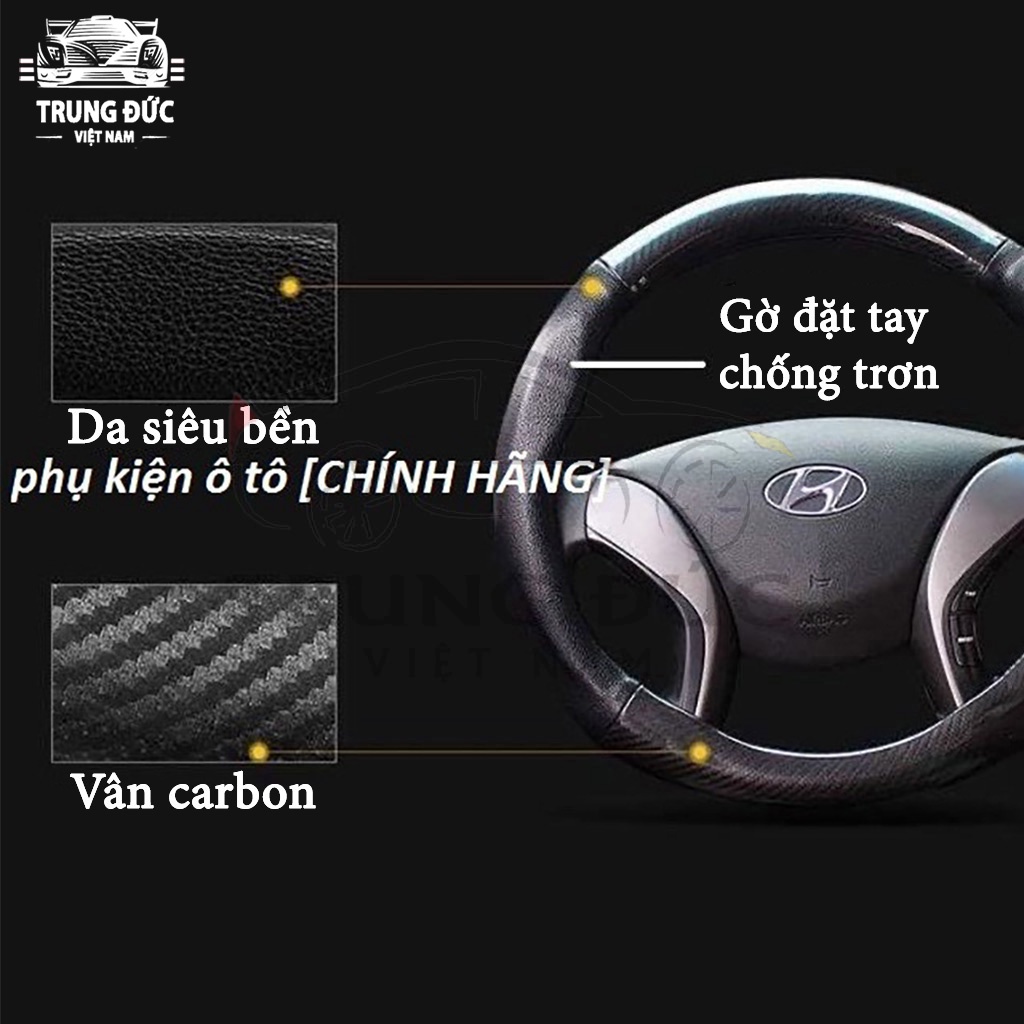 Bọc Vô Lăng Carbon TRUNGDUCVN cao cấp - Chống Trơn, Chống Trượt - Bọc vô lăng Full Logo Các Hãng giá tại xưởng