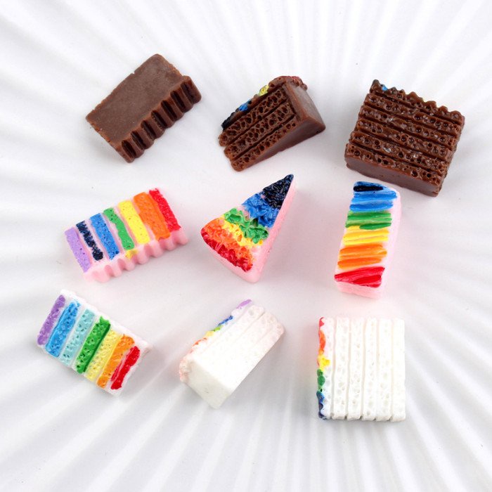 Set 3 cái bánh rainbow phụ kiện thức ăn cho nhà búp bê, Dollhouse DIY