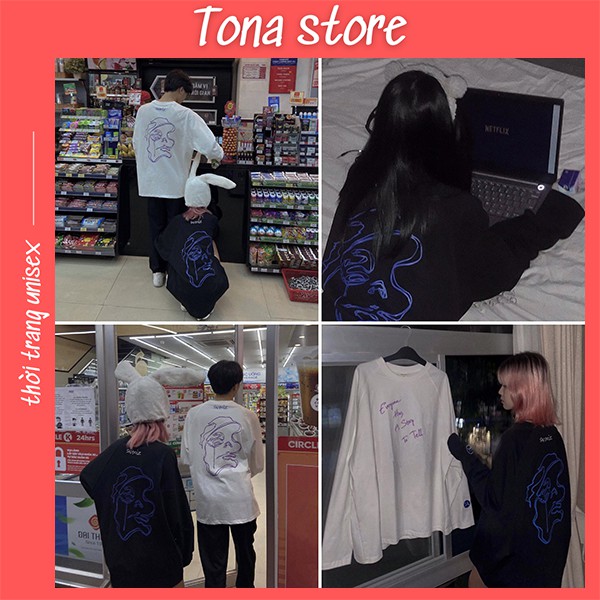Áo sweater dài tay unisex dáng thụng dưới 80kg chất thun tonastore - Sweater dài tay Sadboiz Sad Story