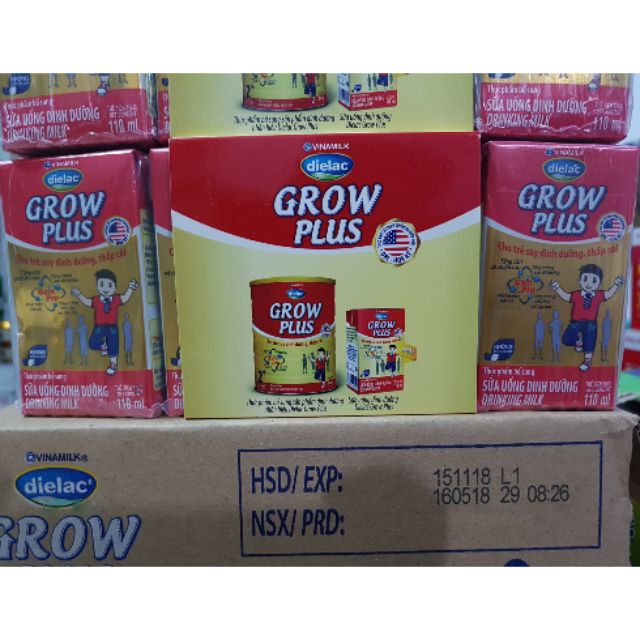 THUNG SUA GROW PLUS, DIELAC ALPHA GOLD VINAMILK 110ML