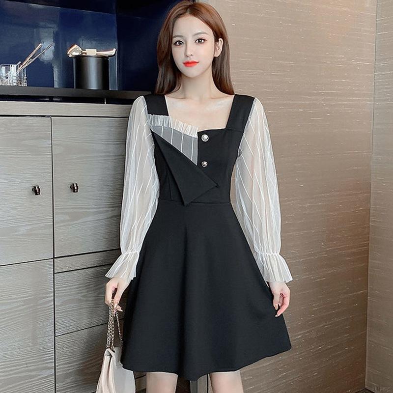 Đầm phong cách retro Hàn Quốc thanh lịch cho nữ