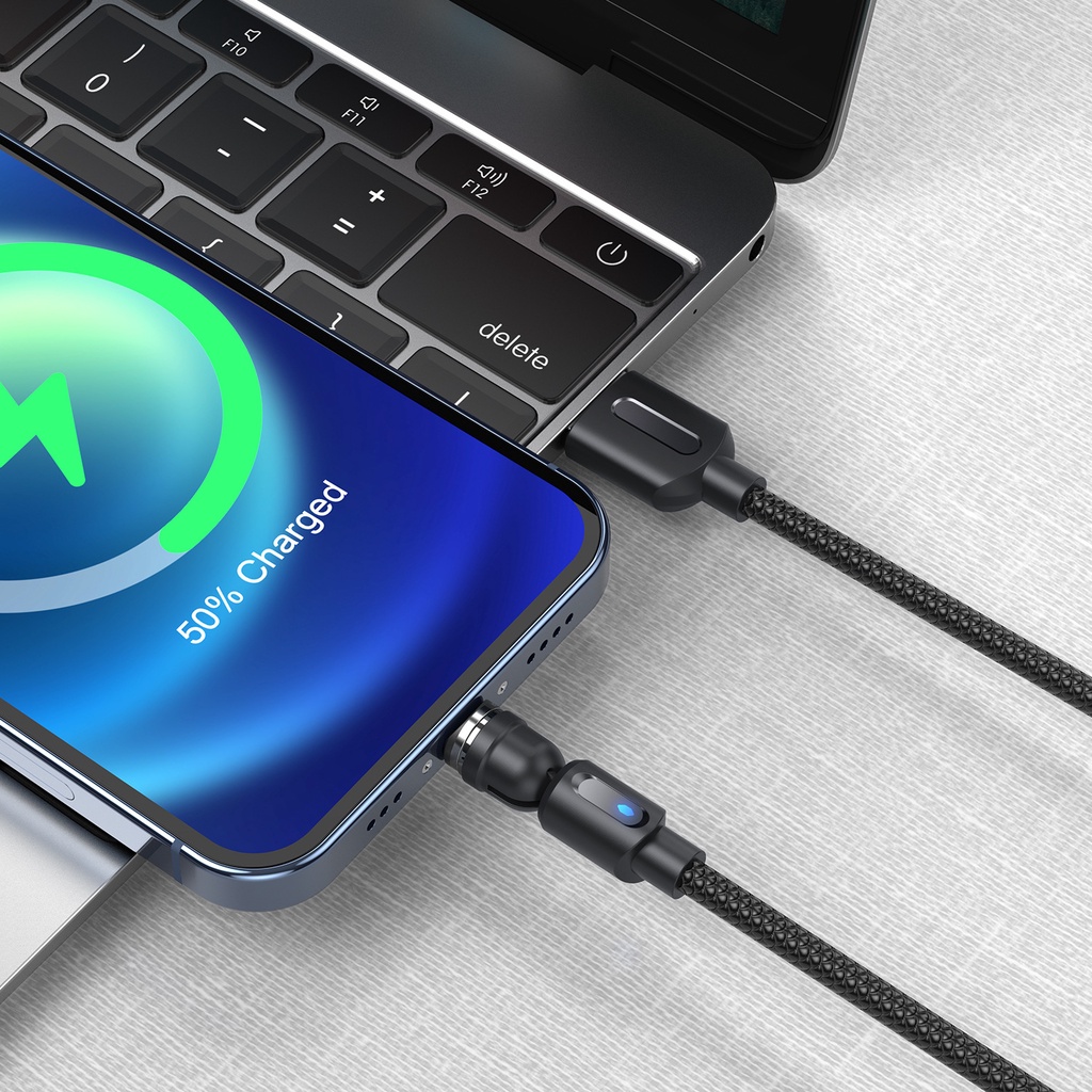 Dây Cáp Sạc Có Nam Châm Xoay 540 Độ Cho Apple Android Type C