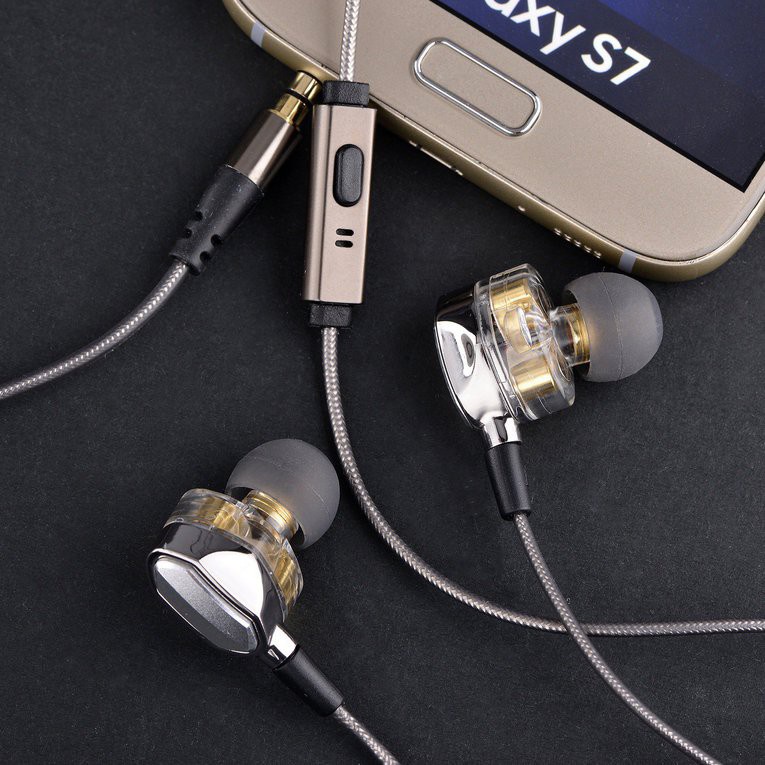 #cz Dual Driver Earphones Super Bass HIFI 3.5mm Sport In-Ear Earbuds Earphones