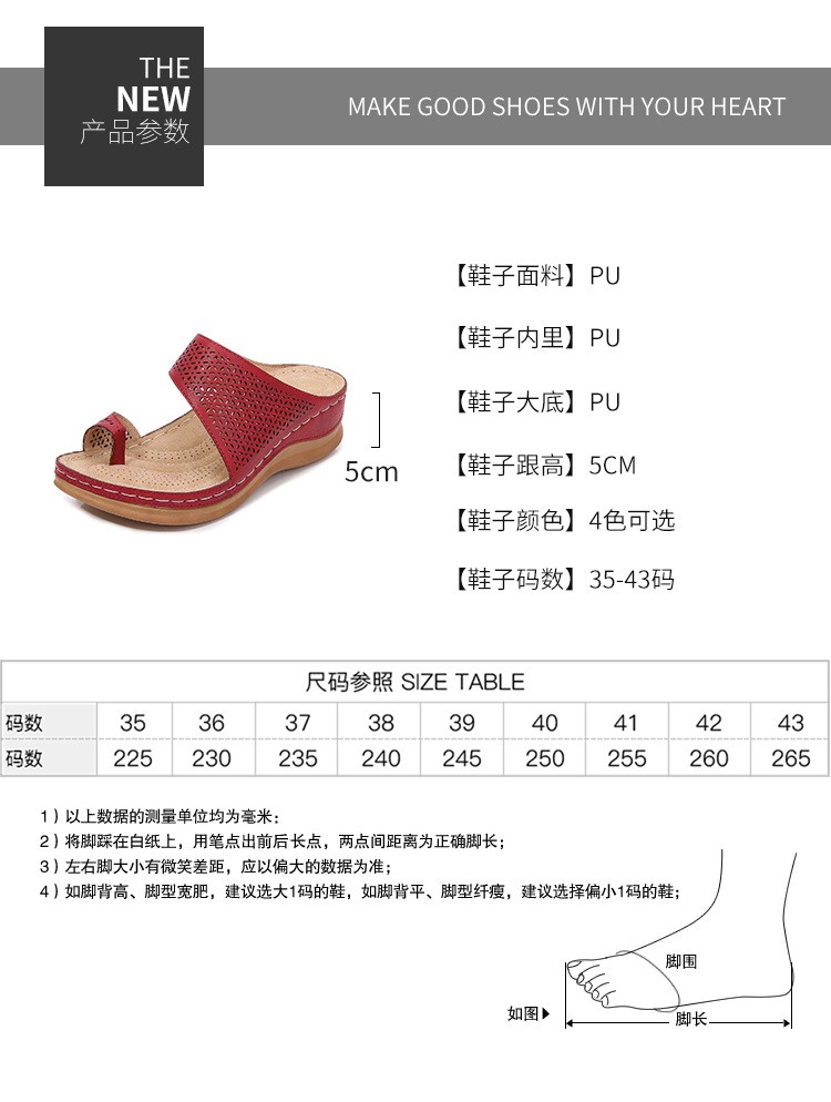 Giày Sandal Đế Xuồng Đục Lỗ Size Lớn Phong Cách Boho Cổ Điển Cho Nữ