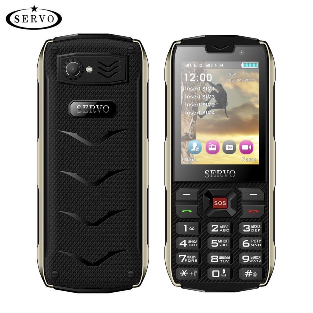 ĐIỆN THOẠI PHỔ THÔNG 4 SIM 4 SÓNG SERVO (Black) - AsiaMart