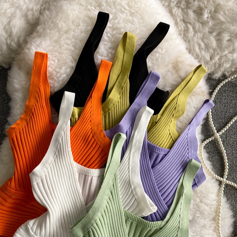 Áo kiểu 2 dây croptop dệt kim dáng ôm body sexy gợi cảm chất đẹp sang chảnh tiểu thư bánh bèo hàng quảng châu cao cấp