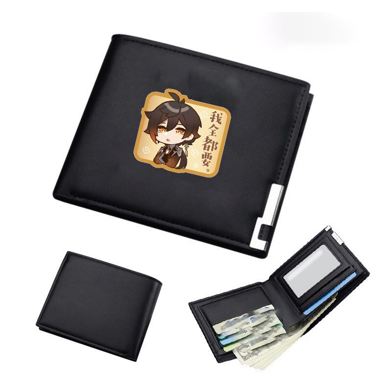 Ví da cầm tay nam nữ in hình NHÂN VẬT GENSHIN IMPACT game chibi anime thời trang M2