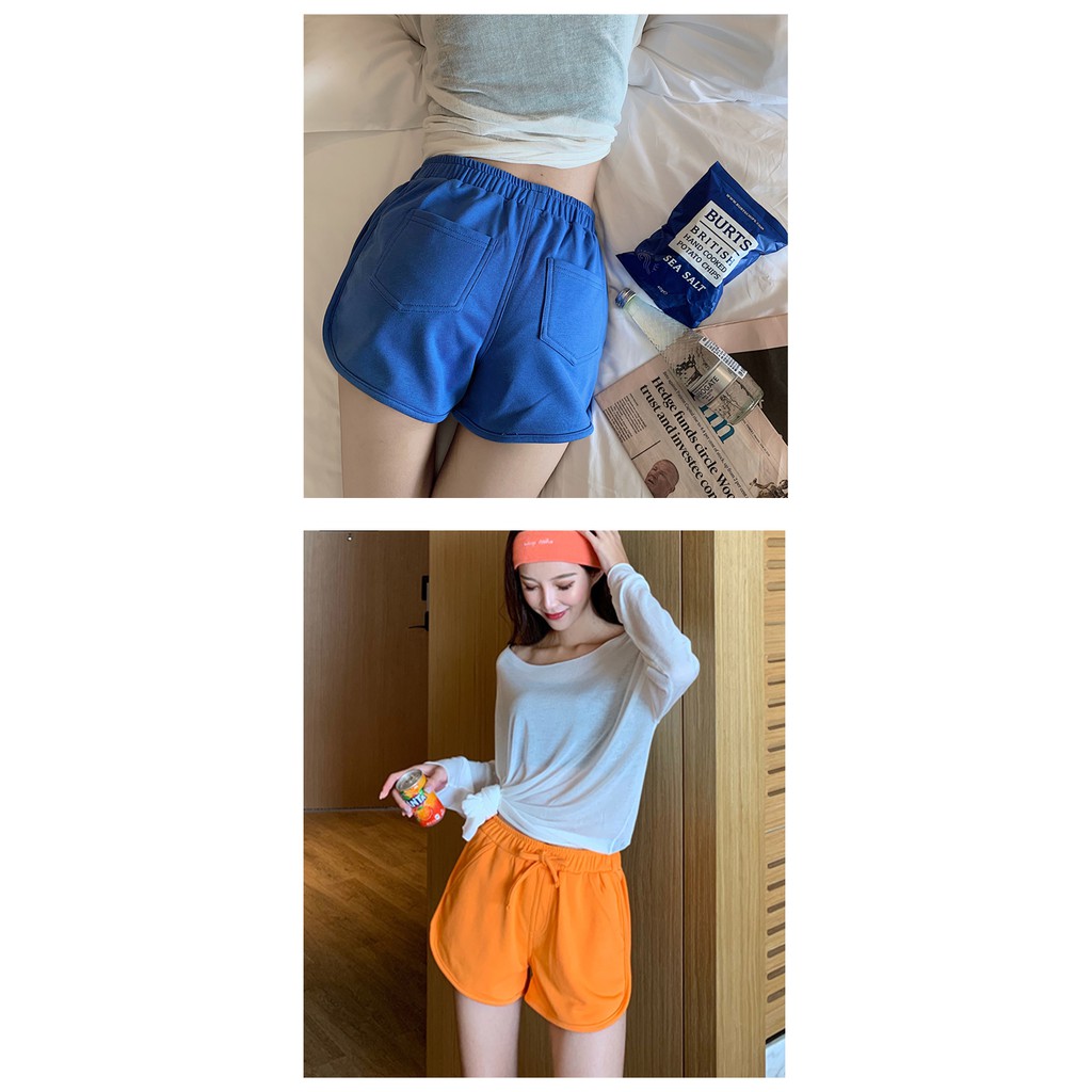 Quần Đùi Nữ Tập Gym Chất Vải Coton Hot Trend, Quần Short Nữ Lưng Cao Kiểu Dáng Thể Thao