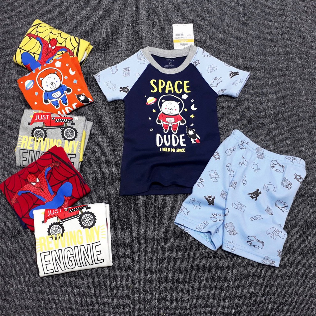 {SIÊU KHUYỄN MẠI}Bộ Carter bé trai VNXK, chất 100% cotton mềm mại, co giãn. Size 1-6Y, form nhỏ, có 5 mẫu để lựa chọn