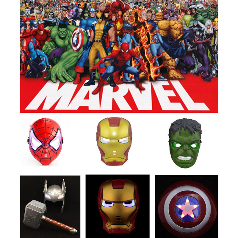 Mặt Nạ Siêu Anh Hùng & Iron Man / Avengers / Batman / Spiderman / Hulk Có Đèn Led