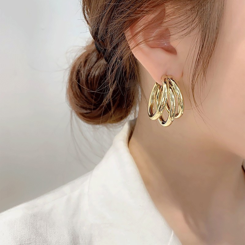 Khuyên tai hình tròn thời trang mùa hè cao cấp