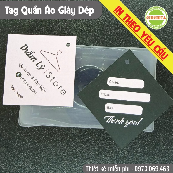 Combo 1000 Tag In Theo Yêu Cầu Kích Thước 5x5 cm