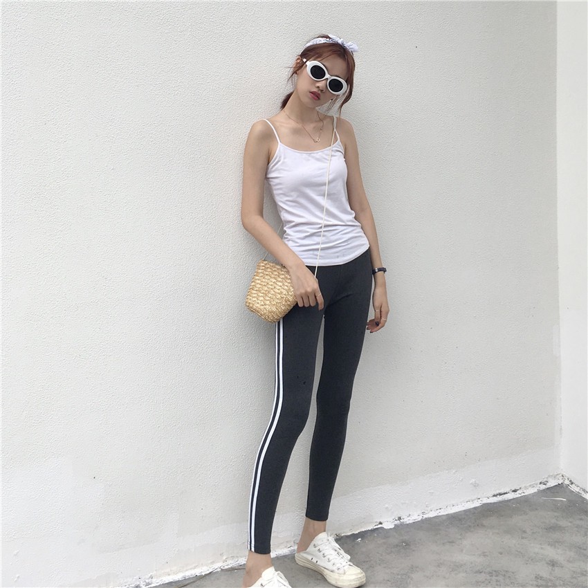 Quần legging kẻ hai sọc co dãn ulzzang 2912