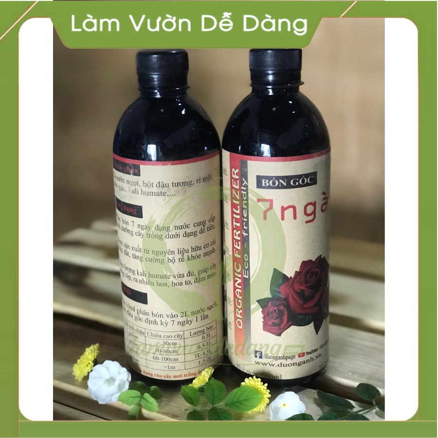 1 LÍT PHÂN 7 NGÀY - Dùng để cho cây hoa hồng có bộ rễ khỏe và kích thích giúp cây hồng phát triển tươi tốt, mạnh khỏe