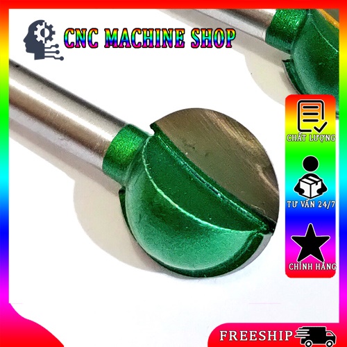 Mũi Mài Phay Phá, Tỉa Gỗ Nhựa, Đầu Tròn Cán 6mm Sử Dụng Máy Cầm Tay, Máy CNC Mũi Mài Quả Đào Hợp Kim 6mm