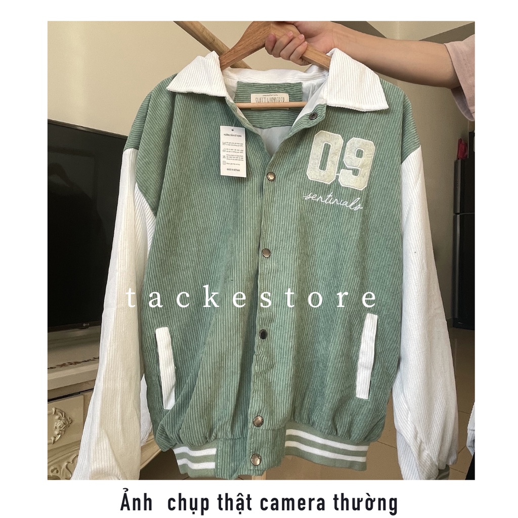 Áo khoác nữ khoác bomber nhung form rộng 2 lớp Chống Nắng Jacket Bomber TACKE STORE