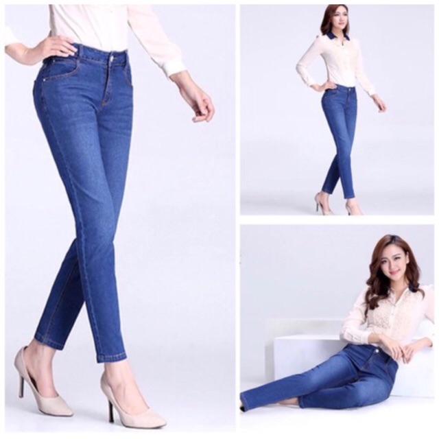 Quần jean nữ BIGSIZE co giãn lưng cao hàng công ty 3 màu size từ 65-80kg