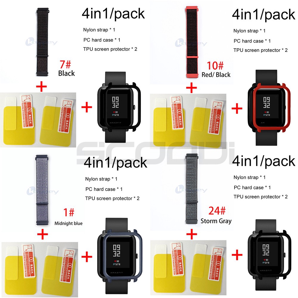Ốp lưng 4 trong 1 với dây đeo cho for Xiaomi Huami Amazfit Bip