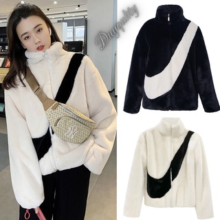 Áo khoác lông  hình nike nam nữ Duyquality 2 màu chất lông mượt  form siêu đẹp mang phong cách han quốc