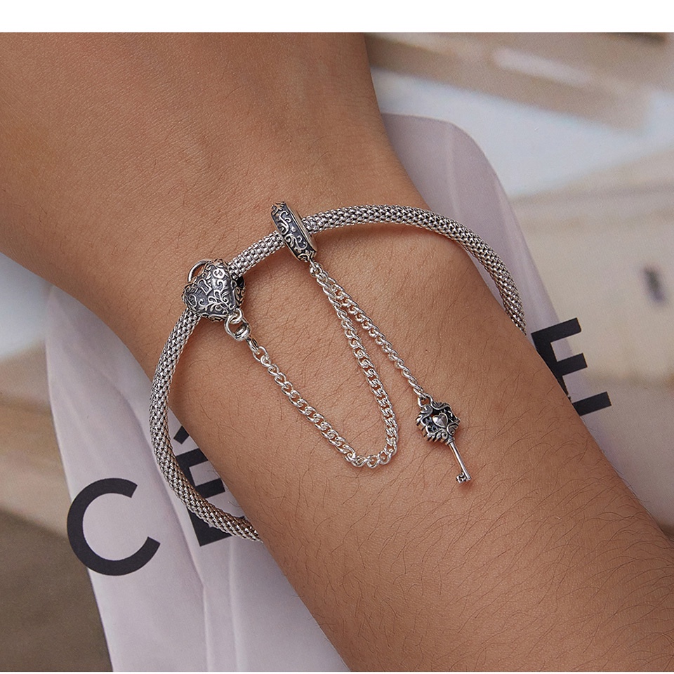 Mặt vòng cổ / vòng tay BAMOER bằng bạc 925 DIY thời trang cá tính