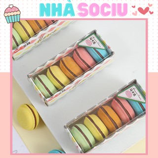 Gôm tẩy hình bánh Macaron set 5 tẩy Sociu