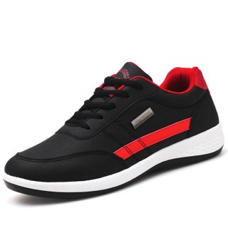 Giày Thể Thao Nam Sneakers Đen Viền Đỏ