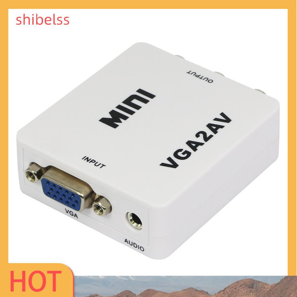 Shibelss Premium Computer VGA to AV TV Composite RCA S-Video Scan Converter 1080P