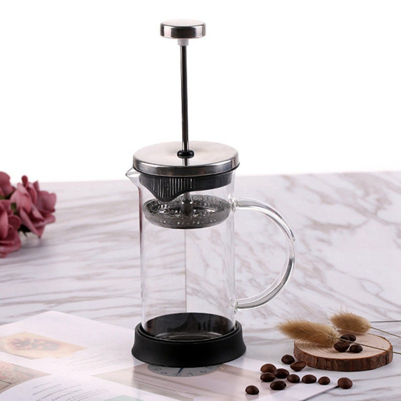 1 Pcs French Press Coffee Tea Maker 350Ml & 1 Pcs Handheld Mixer Milk Frother Automatic Electric Beverage Foamer