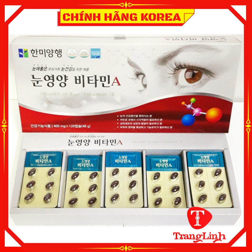 Viên bổ mắt Vitamin A Health Of Eye, hộp 120 viên - Bổ mắt hàn quốc chính hãng - tranglinhkorea