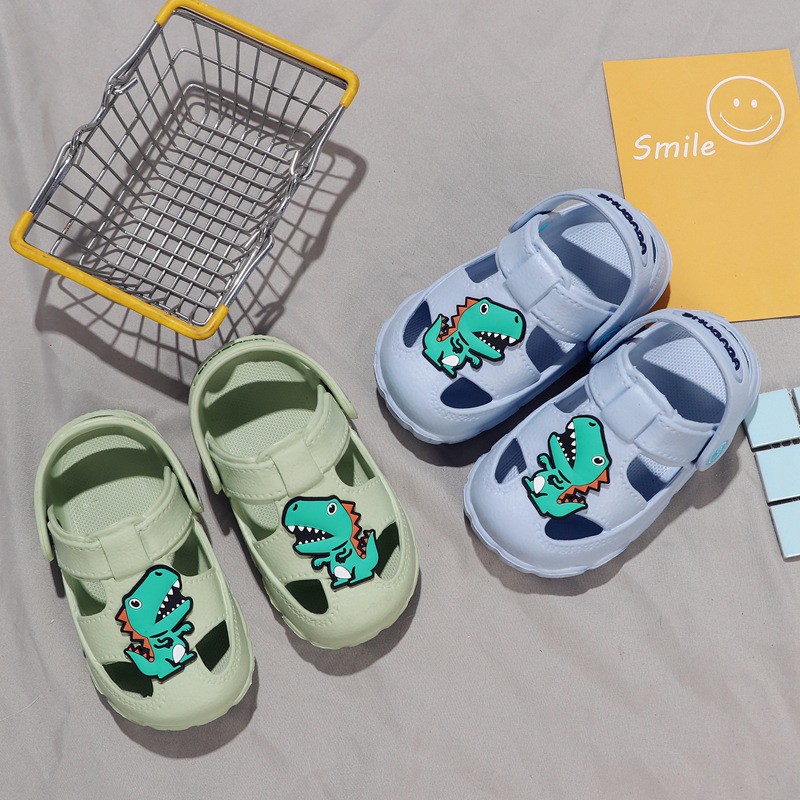 Hoạt Hình Sandal Đi Biển Chống Trượt Họa Tiết Khủng Long Xinh Xắn Dành Cho Bé Trai