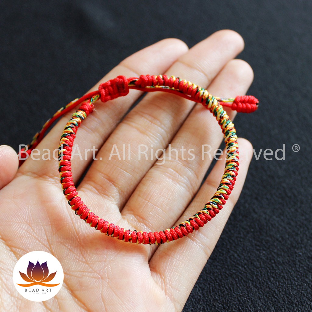 Vòng Tay Dây Ngũ Sắc Thắt Chỉ Màu Tibet Handmade , Vòng Tay Phong Thuỷ, Chuỗi Hạt S50 - Bead Art