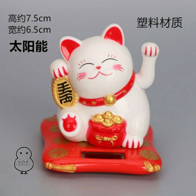 Mèo thần tài trang trí bánh kem, mèo vẫy tay trang trí oản tháp bánh